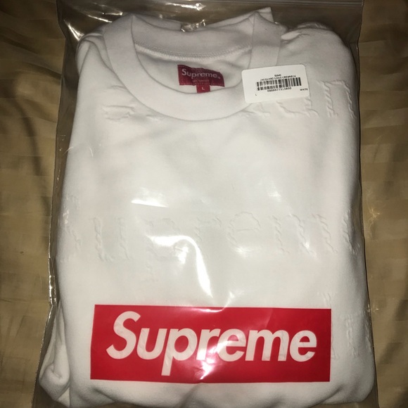Supreme SS18 Jacquard Logo Crewneck Size Large - Picture 3 of 3